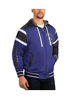 Men's G-iii Sports by Carl Banks Purple, Gray Baltimore Ravens Extreme Full Back Reversible Hoodie Full-Zip Jacket