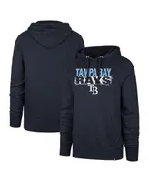 Men's '47 Brand Navy Distressed Tampa Bay Rays Base Slide Headline Pullover Hoodie