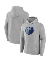 Men's Fanatics Heather Gray Memphis Grizzlies Primary Logo Pullover Hoodie