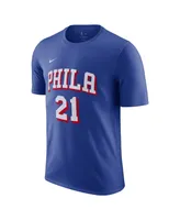 Men's Nike Joel Embiid Royal Philadelphia 76ers Name and Number T-shirt