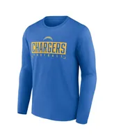 Men's Fanatics Powder Blue Los Angeles Chargers Big and Tall Wordmark Long Sleeve T-shirt