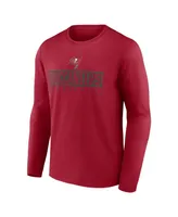 Men's Fanatics Red Tampa Bay Buccaneers Stack The Box Long Sleeve T-shirt