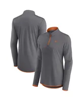 Women's Fanatics Gray Texas Longhorns Corner Quarter-Zip Top