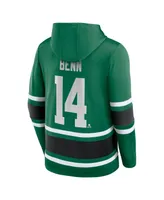 Men's Fanatics Jamie Benn Kelly Green Dallas Stars Name and Number Lace-Up Pullover Hoodie