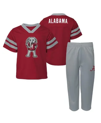 Infant Boys and Girls Crimson Alabama Crimson Tide Two-Piece Red Zone Jersey and Pants Set