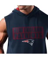 Men's Msx by Michael Strahan Navy New England Patriots Marathon Sleeveless Pullover Hoodie