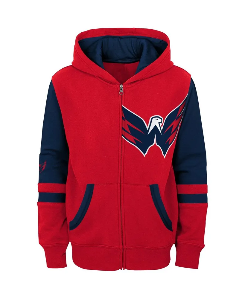 Preschool Boys and Girls Outerstuff Red Washington Capitals Face Off Full Zip Hoodie