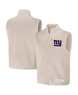 Men's Nfl x Darius Rucker Collection by Fanatics Oatmeal New York Giants Full-Zip Sweater Vest
