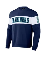 Men's Darius Rucker Collection by Fanatics Navy Seattle Mariners Stripe Pullover Sweatshirt