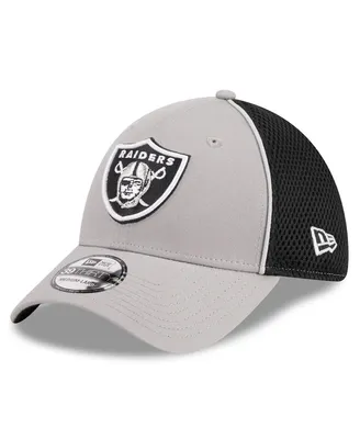 Men's New Era Gray Las Vegas Raiders Pipe 39THIRTY Flex Hat
