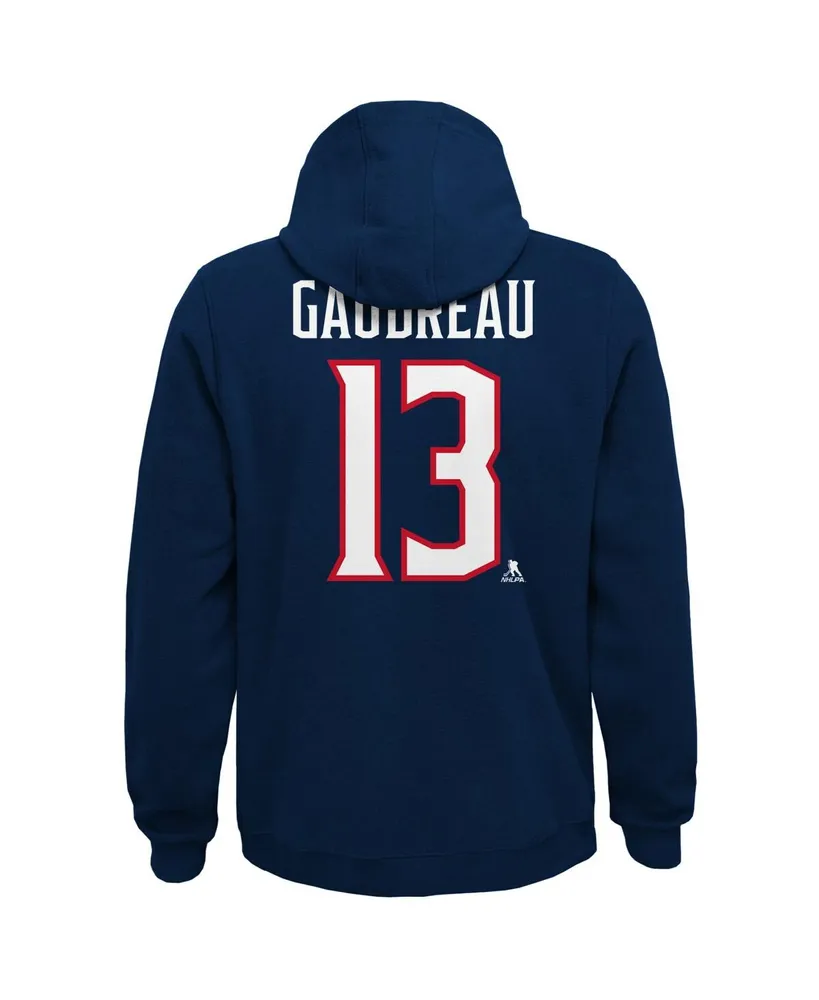 Big Boys Johnny Gaudreau Navy Columbus Blue Jackets Player Name and Number Hoodie