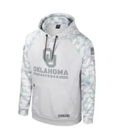 Men's Colosseum Gray Oklahoma Sooners Oht Military-Inspired Appreciation Ice Raglan Pullover Hoodie