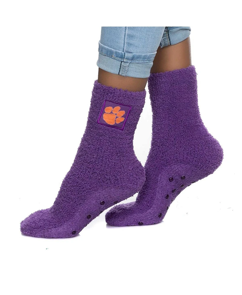 Women's ZooZatz Clemson Tigers Fuzzy Team Crew Socks