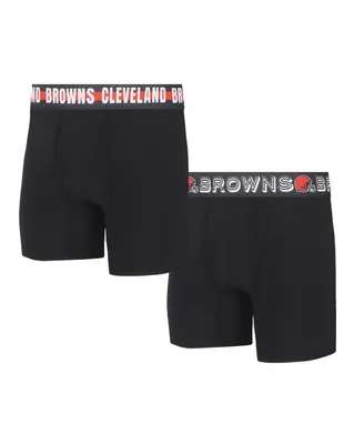 Men's Concepts Sport Cleveland Browns Gauge Knit Boxer Brief Two-Pack