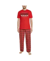 Men's Concepts Sport Red, Pewter Tampa Bay Buccaneers Arctic T-shirt and Flannel Pants Sleep Set