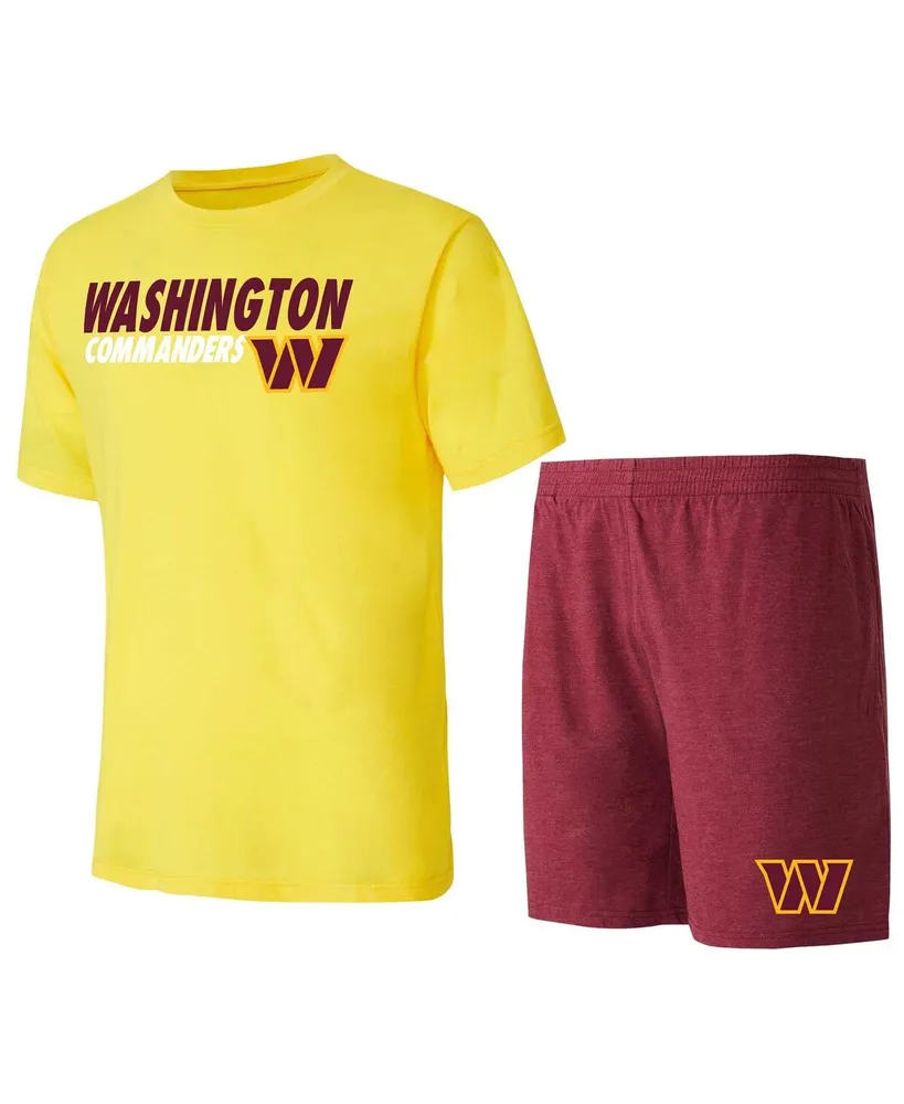 Men's Concepts Sport Burgundy, Gold Washington Commanders Meter T-shirt and Shorts Sleep Set