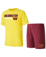Men's Concepts Sport Burgundy, Gold Washington Commanders Meter T-shirt and Shorts Sleep Set