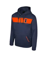 Men's Colosseum Navy Illinois Fighting Illini Quarter-Zip Hoodie