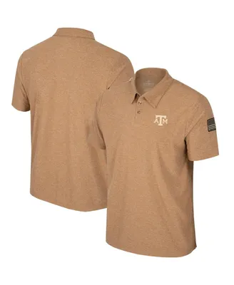 Men's Colosseum Khaki Texas A&M Aggies Oht Military-Inspired Appreciation Cloud Jersey Desert Polo Shirt