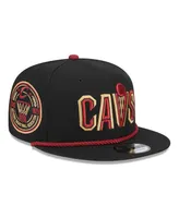 Men's New Era Black Cleveland Cavaliers Back Laurels 9FIFTY Snapback Hat