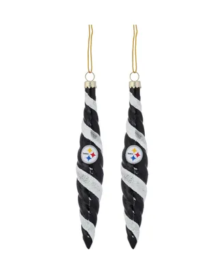 Pittsburgh Steelers Two-Pack Swirl Blown Glass Ornament Set