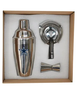 The Memory Company Dallas Cowboys Stainless Steel Shaker, Strainer and Jigger Set
