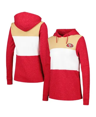 Women's Antigua Scarlet San Francisco 49ers Wicket Pullover Hoodie