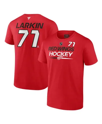 Men's Fanatics Dylan Larkin Red Detroit Wings Authentic Pro Prime Name and Number T-shirt