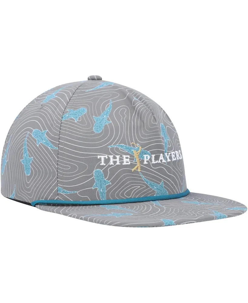 Men's Flomotion Charcoal The Players Sharks Lurking Rope Snapback Hat