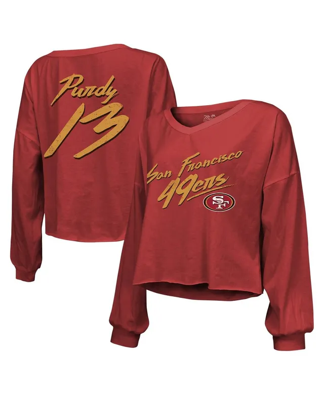 Women's Majestic Threads Brock Purdy Pink San Francisco 49ers Name