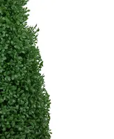 30" Artificial Boxwood Cone Topiary Tree with Round Pot Unlit