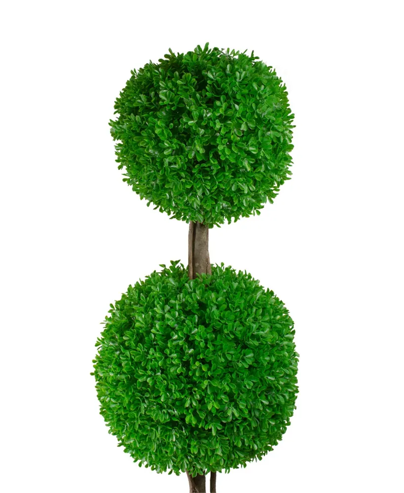 60" Triple Sphere Artificial Boxwood Topiary Potted Plant