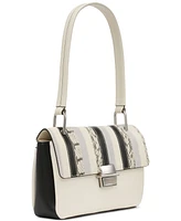 Calvin Klein Clove Mixed Material Push-Lock Shoulder Bag