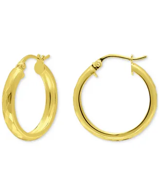Giani Bernini Textured Small Hoop Earrings in 18k Gold-Plated Sterling Silver, 20mm, Created for Macy's
