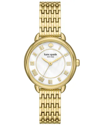 kate spade new york Women's Lily Avenue Three Hand Gold-Tone Stainless Steel Watch 34mm