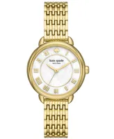 kate spade new york Women's Lily Avenue Three Hand Gold-Tone Stainless Steel Watch 34mm