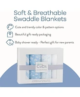 Comfy Cubs Muslin Swaddle Blankets, Pack of 4