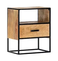 Nightstand 15.7"x11.8"x19.6" Solid Mango Wood