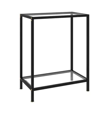 Console Table Transparent 23.6"x13.8"x29.5" Tempered Glass