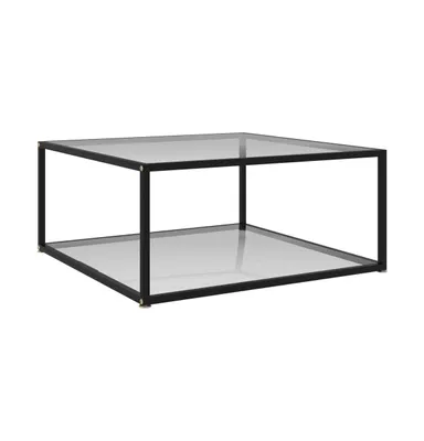 Tea Coffee Table Transparent 31.5"x31.5"x13.8" Tempered Glass