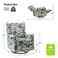 Yaffa Floral Swivel Gliders Manual Recliner