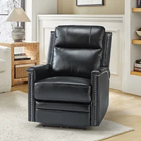Lidia Modern Genuine Leather Power Recliner with Nailhead Trims