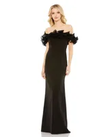 Women's Ieena Off The Shoulder Ruffle Detail Column Gown