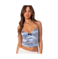 Women's Salem satin cupped corset top - Light