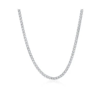 Diamond cut Franco Chain 3mm Sterling Silver 9" Anklet