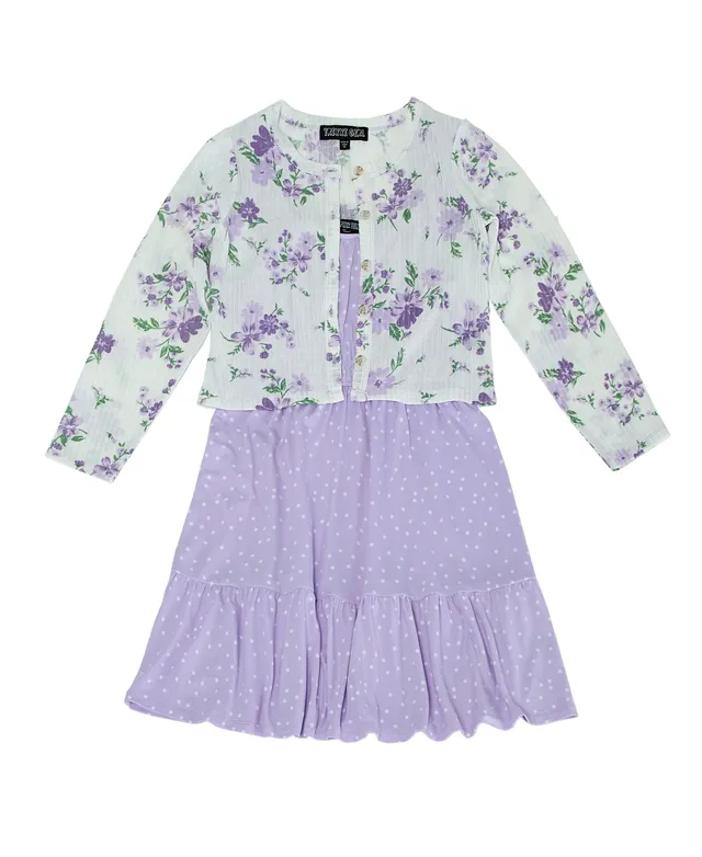 trixxi purple dress Trixxi Womens M Lavender Babydoll Dress Silver Shimmer Tiered Empire Waist  NWT