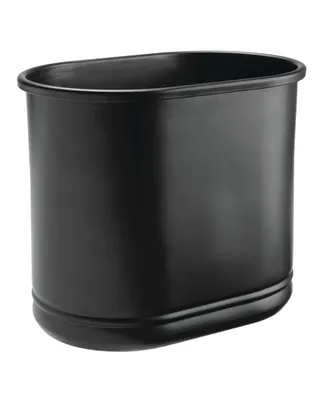 mDesign Metal Oval Bathroom Trash Can Wastebasket