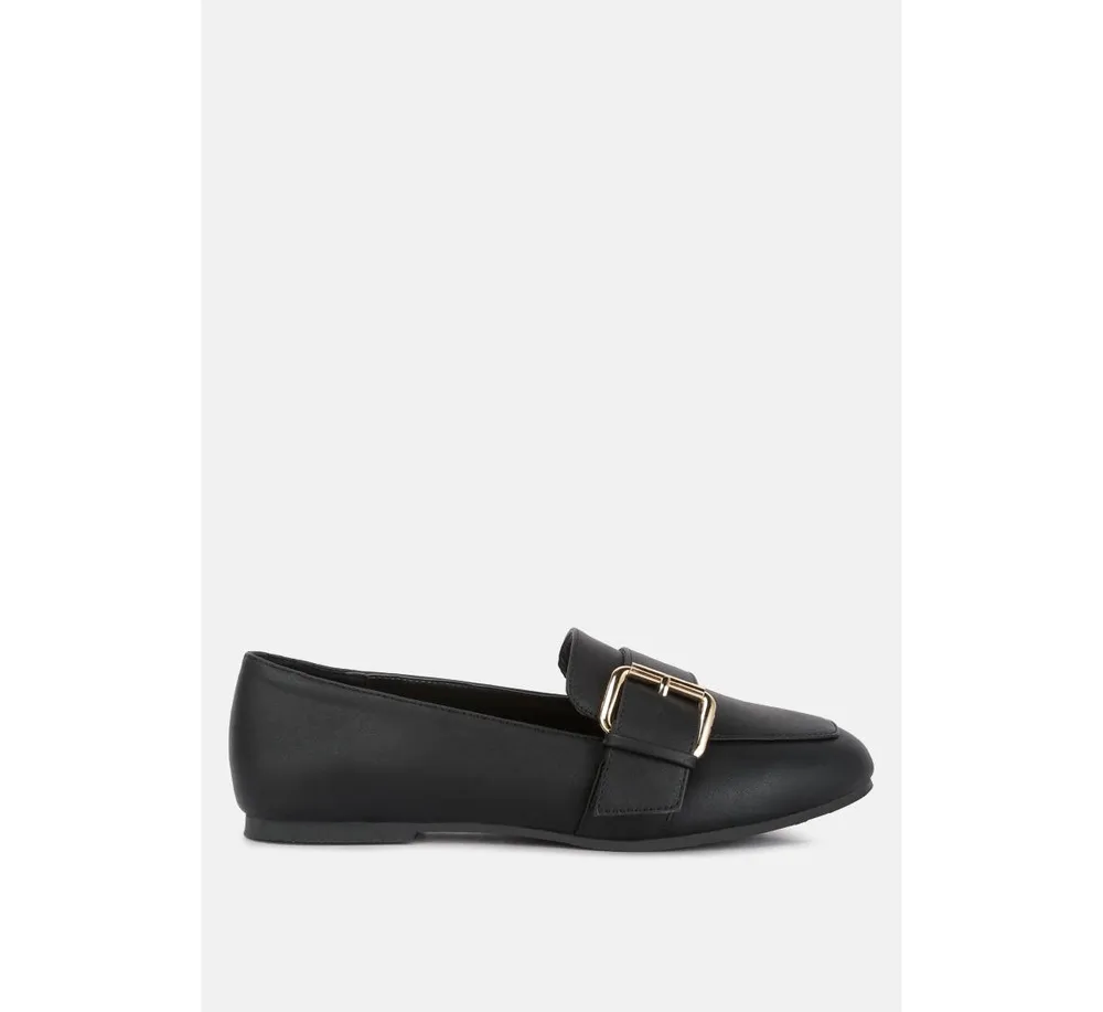 London Rag Women saskia pin buckle detail loafers