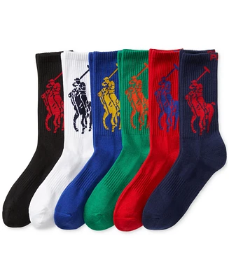 Polo Ralph Lauren Men's 6-Pk. Big Pony Crew Socks