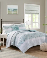 Madison Park Caralie Seersucker 4 Piece Quilt Set